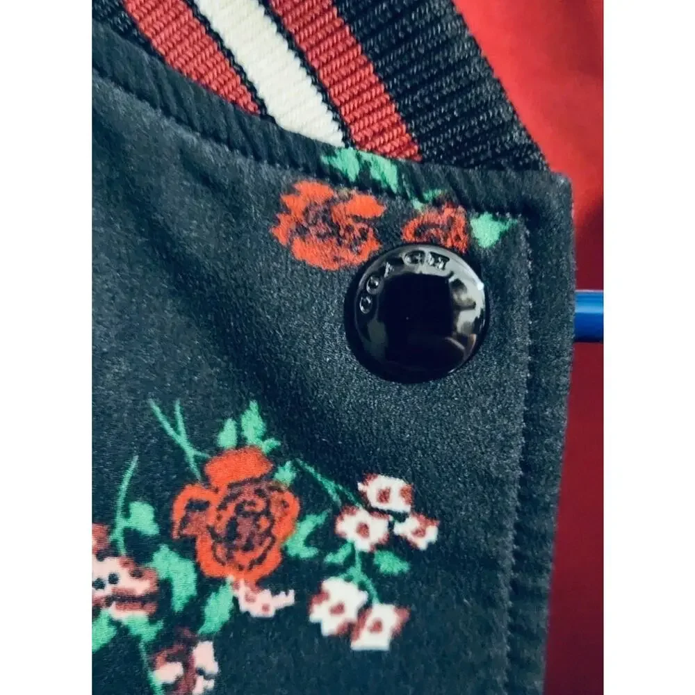 COACH Varsity Bomber Reversible Jacket in Black and Dark Red, EUC